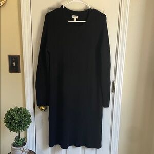 J. Crew Black Midi Dress